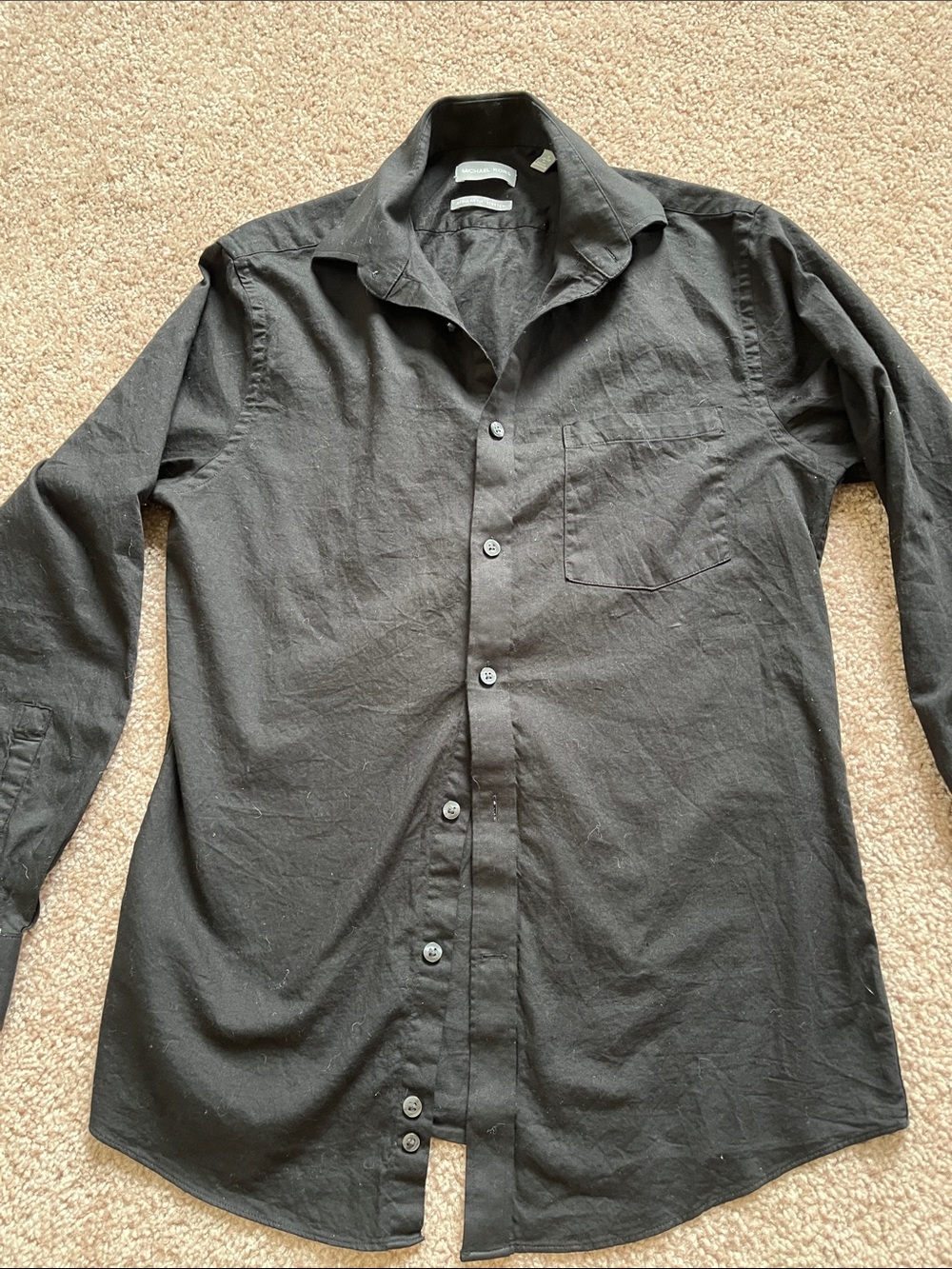 Michael Kors Men's Black Long-Sleeve Button-Down Shirt